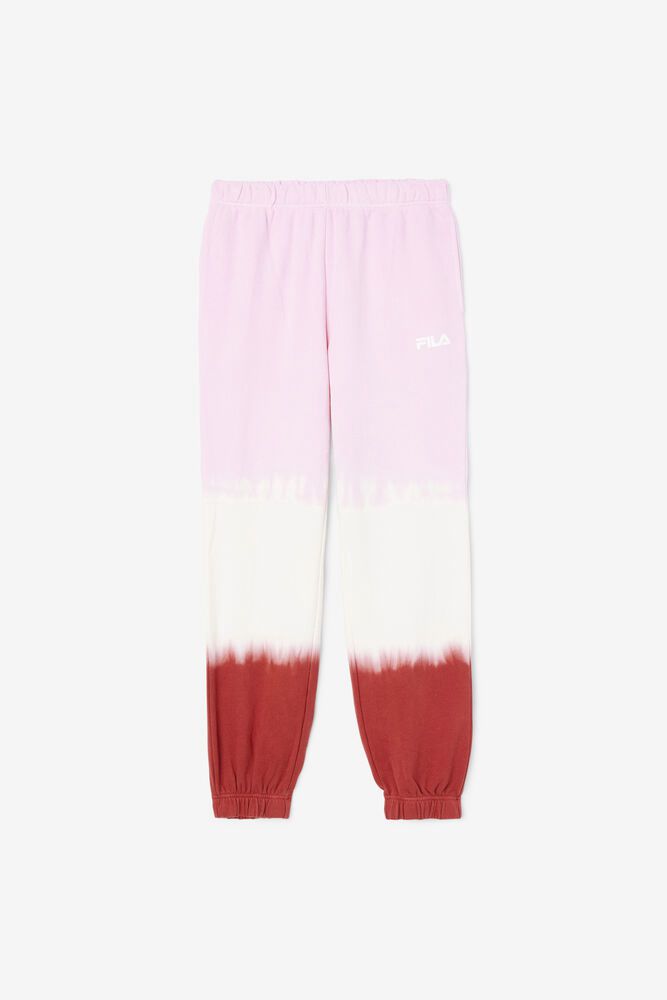 Fila Pants Womens White/Red/Pink Raleigh Tie Dye Jogger - Ireland 76415-ZYHR